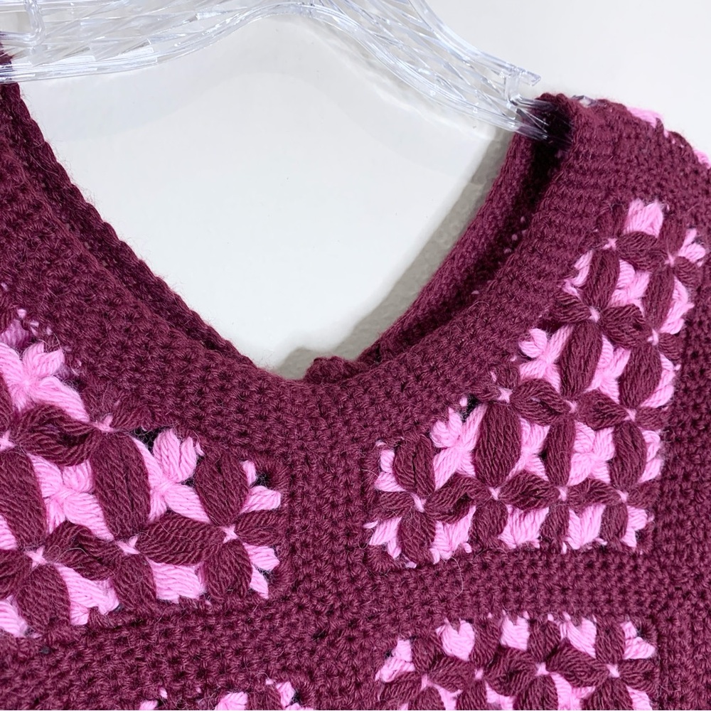 PROCHE Studios Bastidor Baby Alpaca Crochet Cardigan (Sz S/M) Reversible Cropped - Picture 14 of 16